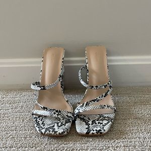 Strappy Snakeskin Heels